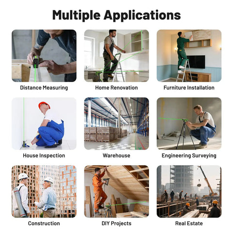 Bluetooth Green Laser Measuring Tool With 395 Ft Range S120-G-BT, No Fuss Smart App Control For Quick Measurements, Instant Phone Sync, Group Data Access, Annotated Photos, And Easy Sketching, for construction and home use
