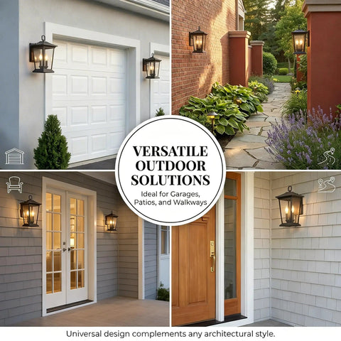 Rugged Outdoor Wall Lantern For Porches And Patios, Weatherproof Aluminum Sconce With Clear Glass Shade, Black Anti Rust Exterior Light Fixture, Easy No Fuss Install With Bottom Opening For Quick Bulb Replacement