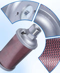 Exhaust Silencer For 1-1/4 Inch NPT Male Interface, Heavy Duty Industrial Noise Reduction For Air Compressors, Durable Metal Housing