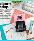 Heavy Duty Date Stamp For Shipping And Expiration Tracking Built Like A Rock With Black Ink And Customizable Mount Colors A Total Office Game Changer That Goes Hard Daily on paperwork with clear date impression.