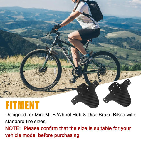 Universal Mountain Bike Mud Guards Front And Rear Set With 12 Ties Adjustable Fork Guards for Mini MTB Wheel Hub Disc Brake Bikes