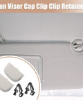 2 Pack Gray Iron Sun Visor Clip Retainer for Ford Fusion 2013-2016 and Lincoln MKZ 2013-2016 installed view with components