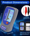 High Voltage Insulation Tester Megohmmeter Up To 1000 Megohms At 500 Volts For HVAC Pros Tough Impact Resistant Meter With Soft Case LED Zone Indicator Compatible With Supco M500 Ideal For Compressor And Motor Windings, dimensions shown