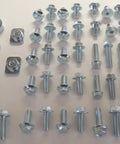 62Pc YZ YZF WR Body Bolt Kit For Yamaha Plastics Seat Fenders Fork Guards Radiator Shrouds And Bodywork, zinc-plated fasteners