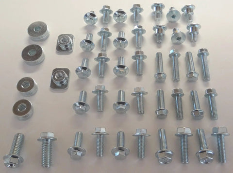 62Pc YZ YZF WR Body Bolt Kit For Yamaha Plastics Seat Fenders Fork Guards Radiator Shrouds And Bodywork, zinc-plated fasteners