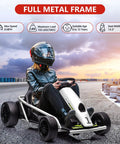 Teen Go Kart With 24V 9Ah Battery Dual 300W Motors Extra Powerful Up To 8 MPH Drifting Fun With Music Horn Outdoor Ride On Toy