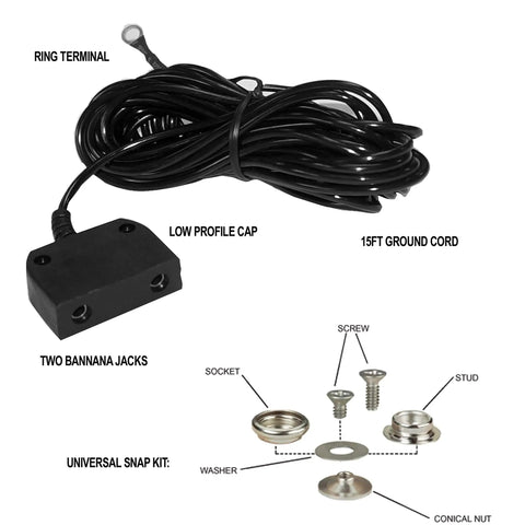 Table Mat Grounding Kit With Universal Snap Kit And 15 Foot 1M Ohm Ground Cord For ESD Safe Work Surfaces components displayed