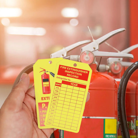 Keep Your Facility Legit With This Solid 160 Piece Fire Extinguisher Inspection Tag Set Featuring Adjustable Yellow Zip Ties For Fast Monthly Checks And Straight Up Compliance
