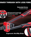 14 Inch Rivet Nut Tool Kit With 7 Mandrels And 70 Rivet Nuts Heavy Duty Nutsert Set with ergonomic grips and compound leverage