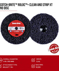 Extra Coarse Metal Rust And Paint Stripping Disc For Roloc Plus Attachment, 4 Inch By One Half Inch, heavy duty fibers