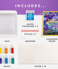 Marbling Paint Craft Kit For Kids Dope Marble Art Set With Easy Transfer To Paper Sheets For Framing And Gift Ideas Creative Arts And Crafts Activity For Boys And Girls tray, paint, paper, guide