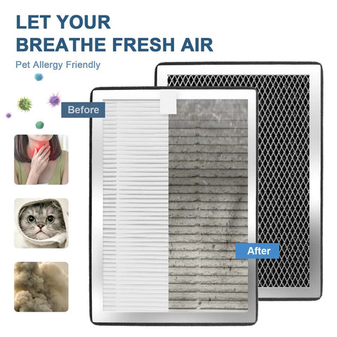 Two Pack 3-in-1 Replacement Filters For 25 Air Purifier Series S1 W1 B1 H13 True HEPA And Activated Carbon Captures 0.3 Micron