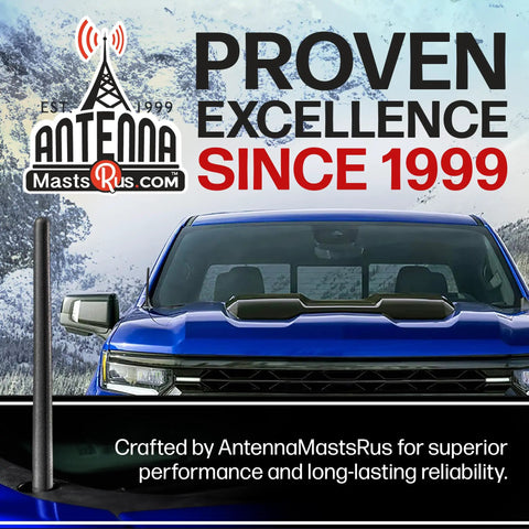 Chevrolet Silverado 1500 Short Rubber Antenna Six And Three Quarters Inch No Fuss Car Wash Proof Durable EPDM Rubber Internal Copper Coil For Stronger Reception Upgrade For Two Thousand Six To Two Thousand Twenty Six Models