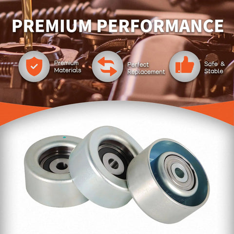 Idler Pulley Kit Replacement For Toyota 4Runner Tacoma Tundra 4L V6 1GRFE 2003 To 2015 Includes Three Pulleys visible