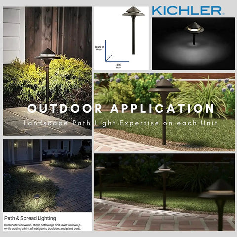 Olde Bronze 3 Watt Low Voltage LED Path Light Single Fixture For Outdoor Walkway Garden Lighting, multiple lighting angles