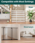Extra Tall Walk Through Baby Gate For Stairs And Doorways 29 To 39.6 Inches Adjustable Width And 36 Inch Height No Drill