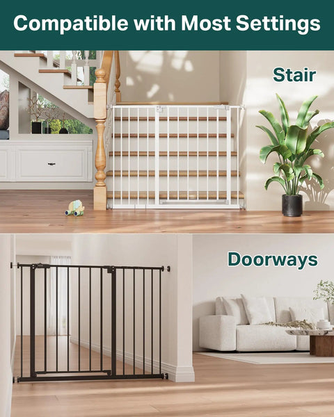 Extra Tall Walk Through Baby Gate For Stairs And Doorways 29 To 39.6 Inches Adjustable Width And 36 Inch Height No Drill