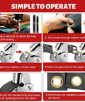 Step-by-step guide using Grommet Kit With 1/4 And 3/8 Inch Punches 500 Metal Eyelets Heavy Duty Handheld Eyelet Pliers for DIY projects