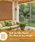 Outdoor patio with Cordless Bamboo Blinds Waterproof Roller Shades For Porch And Patio Roll Up Bamboo Shades For Inside Mount Indoor And Outdoor Privacy Screen In Cocoa 48 By 72 Inches.