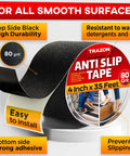 Heavy Duty Anti Slip Tape For Stairs Indoor Outdoor Waterproof 4 Inch By 35 Ft Non Skid Adhesive Roll displayed on a surface