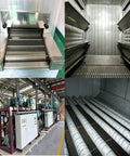 Top Shelf Industrial Tunnel Freezer With Sturdy Roller Conveyor Belt for lightning fast individual quick freezing inside processing facility.