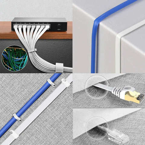 Game Ready Cat8 Ethernet Cable 6FT 40Gbps 2000MHz High Speed Flat Patch Cord with Gold Plated RJ45 Connectors for Gaming PC