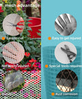 Heavy Duty Black Plastic Netting Fence Roll For Pets And Gardens, mesh comparison showing cutting and durability features