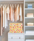 Top Shelf Foldable Storage Bin With Snug Flip Top Lid And Reinforced Handles For Bedroom Closet Organization, 16.5 x 12.6 x 11.8, fabric cube in open closet