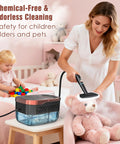 Badass Steam Cleaner Rapid 15 Second Heat Up With 4 Bar Pressure And 6 Adjustments 42 Oz Big Tank cleaning teddy bear.