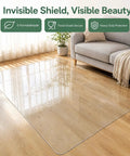 Clear PVC Rolling Chair Mat 47 By 87 Inches Flat No Curl Surface Heavy Duty Hard Floor Protector under a couch.