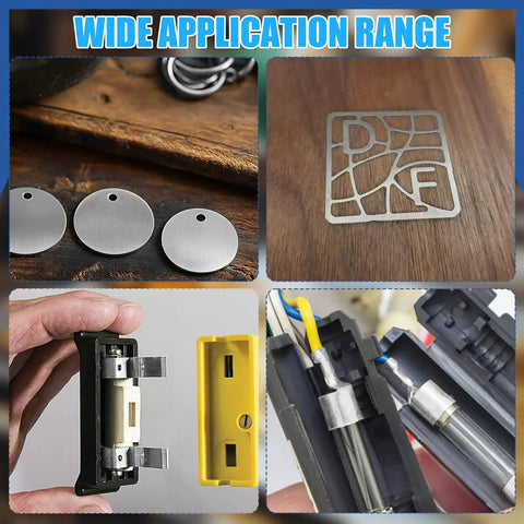 Wide application range of 10 Pcs Rectangular Shim Stock Assortment Set Pro Grade, showcasing various industrial uses.