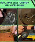 Close-up of 60 Piece Set Screws Kit With Allen Keys, M3 M4 M5 M6 M8 Metric Cup Point, Black Alloy Steel used for repairs