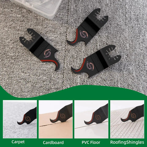 14 Piece Hook Knife Blade Set For Oscillating Tools Cutting Roofing Shingles PVC Floor Carpet And Soft Materials display