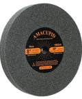 AmaCupid nylon fiber buffing wheel, 8-inch, 180 grit, 5/8-in arbor, front view for bench grinder polishing