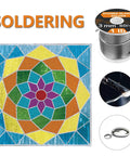 60/40 Stained Glass Solder for Copper Foil, 3mm Diameter, 1 Pound Spool, Tin Lead Alloy, for stained glass and suncatchers.