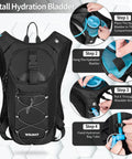 Steps to install bladder in Hydration Backpack With 2L Leak-Proof Water Bladder, Ultra Lightweight Daypack for rave, cycling, running