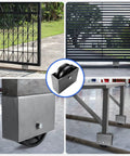 Built Like A Tank 6 Inch By 2 Inch Cast Iron V Groove Sliding Gate Wheels With Welded Bracket Box on gates and supports.