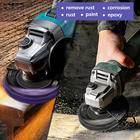 Paint Stripping Disc Set For Angle Grinders 4.5 Inch 12 Pack Dual Color 6 Purple 6 Black Rust Removal Wheel Discs for Metal Surfaces