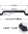 Rustic Barn Door Handle 11 Inch Cast Iron Sliding Gate Pull Black Heavy Duty Fence Door Hardware, Vintage Long Gate Handle diagram