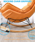Heavy Duty Non Slip Rubber Furniture Pads That Lock In Place To Stop Chairs Sliding Across Your Slick Floors And Keep Everything Locked Tight Without Leaving Any Sticky Gunk Behind While Shielding Hardwood From Mean Scuffs on a rocking chair.