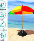 Heavy Duty Beach Umbrella Base Weight Set With Fillable Sand Bags 4 Sided Anchor Adjustable Fit For 1 To 1.4 Inch Poles