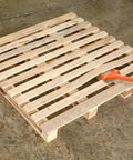 28 Inch Demo Bar With Two Tine Wrecking Bar Heavy Duty Pallet Buster all steel handle prying a wooden pallet for deck board removal