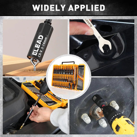 Heavy Duty 58 Piece Magnetic Impact Nut Driver Set With Metric And SAE Mini Wrench Set, Impact Socket Adapter, 3 Pound Magnetic Pickup Tool, Wing Nut Driver, Universal Socket, And One Quarter Inch Quick Change Bit Extension