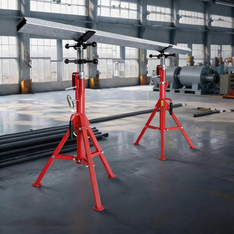 Built Like A Tank Carbon Steel Pipe Jack Stands Adjustable 28 To 52 Inches Heavy Duty Welding Supports Up To 2500 Pounds Perfect For Pipes Beams Truck Beds And Hydraulic Cylinders