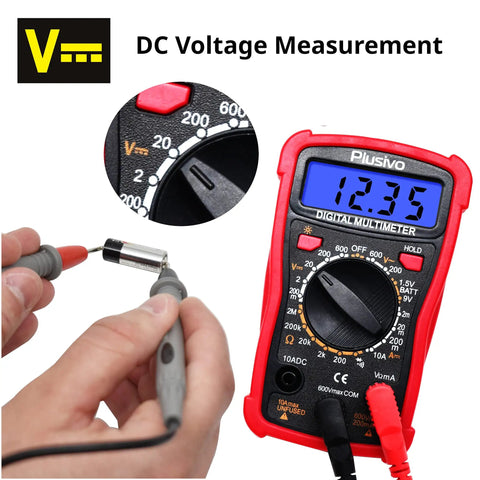 Digital Multimeter 2000 Counts With Test Leads For AC DC Voltage Resistance Current Continuity Diode Test Battery Check And Household Outlet Testing Backlit Display For Home Workshop