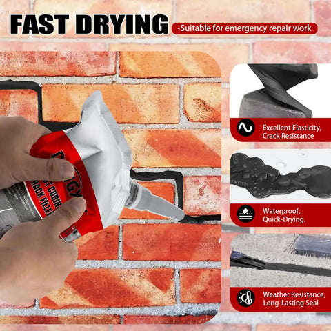 Applying 4 Pack High Elasticity Asphalt And Concrete Crack Filler For Driveways Waterproof Sealant Flexible Crack Repair on brick wall