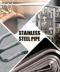 Four Pack 0.5 Inch 304 Stainless Steel Tubes, 12 Inch Length, Weldable Round Metal Tubing with Thick Wall, various uses shown.