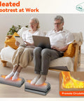 Seniors using Under Desk Heated Foot Rest With Adjustable Height And Dual Heat Levels For Office Gaming Or Home Use Comfy Foot Warmer