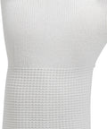 Close-up of knit texture on Pro Grade Inspection Gloves For Precision Work Ambidextrous White Nylon Knit Seamless Gloves Size Large 9.0