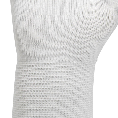 Close-up of knit texture on Pro Grade Inspection Gloves For Precision Work Ambidextrous White Nylon Knit Seamless Gloves Size Large 9.0